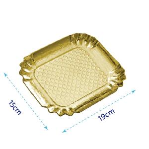 Rectangular Cardboard Plate 15x19cm Gold B0‐1sg - 10kg