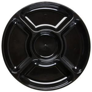 5-compartments Black Round Microwaveable Container Rc-5 - 150ct