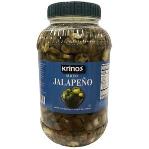 Sliced Pickled Jalapeno Peppers Krinos - 4/1gallon