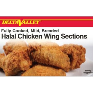 Mild Breaded Halal Chicken Wings Garden Valley - 10lbs