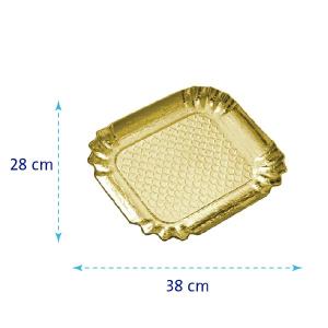 Rectangular Cardboard Plate 28x38cm Gold B5‐1sg - 10kg