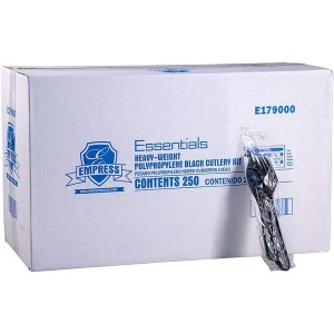 Cutlery Kit Heavy Weight Black E188000 Empress - 250Ct