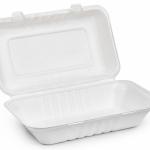 9"X6" Molded Fiber Hinged Container White Ehl-96-Pf Empress Earth - 250Ct