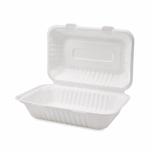 9"X6" Molded Fiber Hinged Container White Ehl-96-Pf Empress Earth - 250Ct