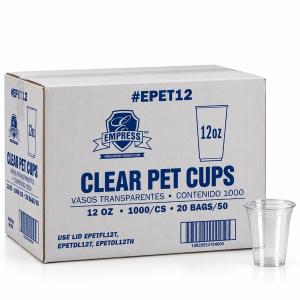 12Oz Clear Pet Cup Epet12 Empress - 1000Ct