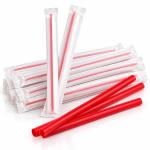 Wrapped Jumbo Red Straws 7.75" Esj775Rsw Empress - 24/500Ct