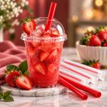 Wrapped Jumbo Red Straws 7.75" Esj775Rsw Empress - 24/500Ct