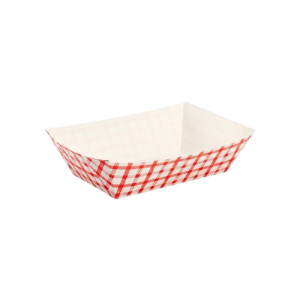Food Tray, 3 Lb Shepherd's Check (red) Fp-ft300g Karat - 500ct