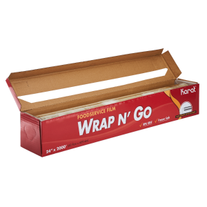24" X 2000' Wrap N’ Go Foodservice Film W/ Cutter Fw-Wng2420 Karat - 1Roll