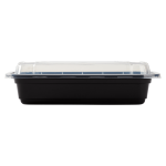 16 Oz Microwaveable Black W/Clear Lids, Rectangular Im-Fc1016B Karat - 150Ct