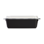 24 Oz Microwaveable Black W/clear Lids, Rectangular Im-fc1024b Karat - 150ct