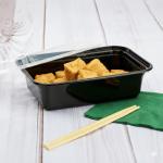 24 Oz Microwaveable Black W/clear Lids, Rectangular Im-fc1024b Karat - 150ct