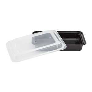 28 Oz Microwaveable Black W/Clear Lids, Rectangular Im-Fc1028B Karat - 150Ct