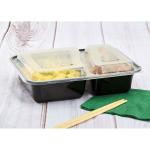 30 Oz 2-compartments Microwaveable Black W/clear Lids, Rectangular Im-fc1030b-2c Karat - 150ct