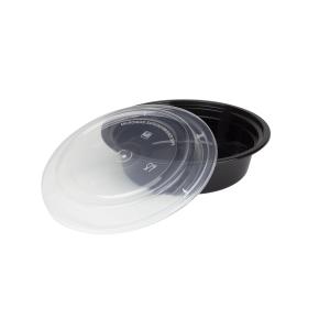 16 Oz Microwaveable Black W/clear Lids, Round Im-fc4016b Karat - 150ct