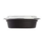 16 Oz Microwaveable Black W/clear Lids, Round Im-fc4016b Karat - 150ct