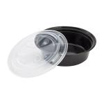 32 Oz Microwaveable Black W/clear Lids, Round Im-fc4032b Karat - 150ct