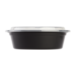 32 Oz Microwaveable Black W/clear Lids, Round Im-fc4032b Karat - 150ct