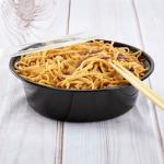 32 Oz Microwaveable Black W/clear Lids, Round Im-fc4032b Karat - 150ct