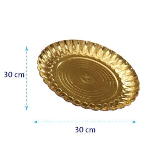 Round Cardboard Plate 30cm Gold R30‐1p - 50ct