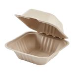 6"x6" Bagasse Hinged Container Natural Pfas Free Ke-bhc66n-1cff Karat - 500ct