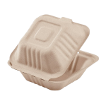 6"x6" Bagasse Hinged Container Natural Pfas Free Ke-bhc66n-1cff Karat - 500ct