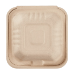 6"x6" Bagasse Hinged Container Natural Pfas Free Ke-bhc66n-1cff Karat - 500ct