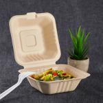 6"x6" Bagasse Hinged Container Natural Pfas Free Ke-bhc66n-1cff Karat - 500ct