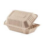 9"X6" Bagasse Hinged Container Natural Pfas Free Ke-Bhc96N-1Cff Karat - 200Ct