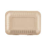 9"X6" Bagasse Hinged Container Natural Pfas Free Ke-Bhc96N-1Cff Karat - 200Ct