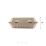 9"X6" Bagasse Hinged Container Natural Pfas Free Ke-Bhc96N-1Cff Karat - 200Ct