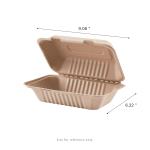 9"X6" Bagasse Hinged Container Natural Pfas Free Ke-Bhc96N-1Cff Karat - 200Ct