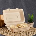 9"X6" Bagasse Hinged Container Natural Pfas Free Ke-Bhc96N-1Cff Karat - 200Ct